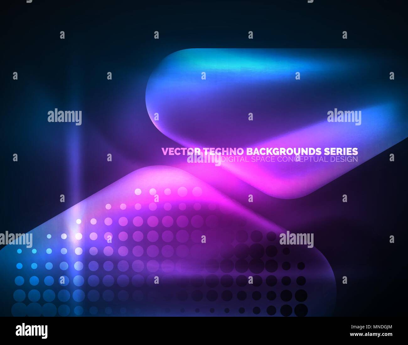 Illuminated lens flares, glowing color techno background. Illuminated ...