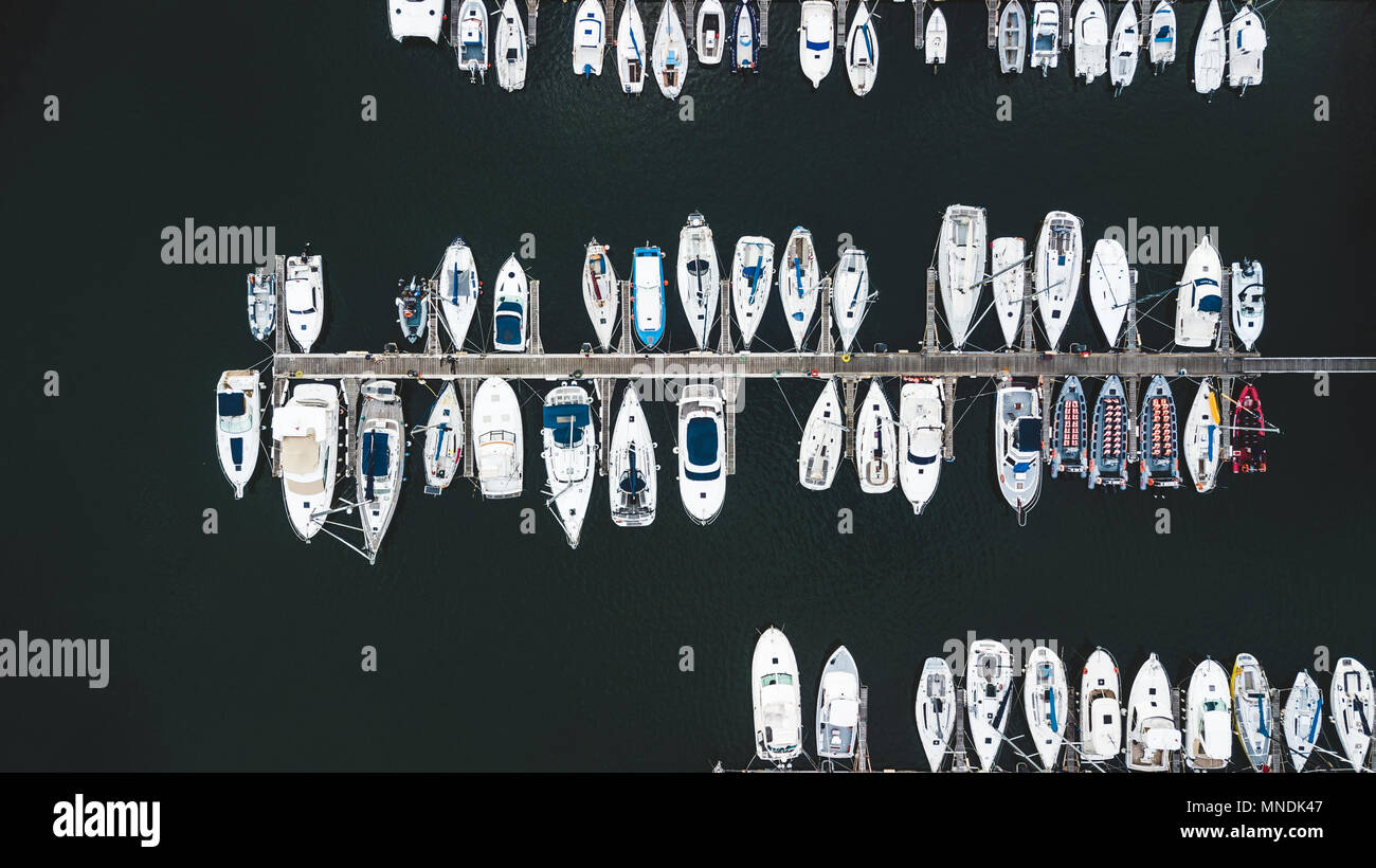 Top view of boats harbor Stock Photo - Alamy