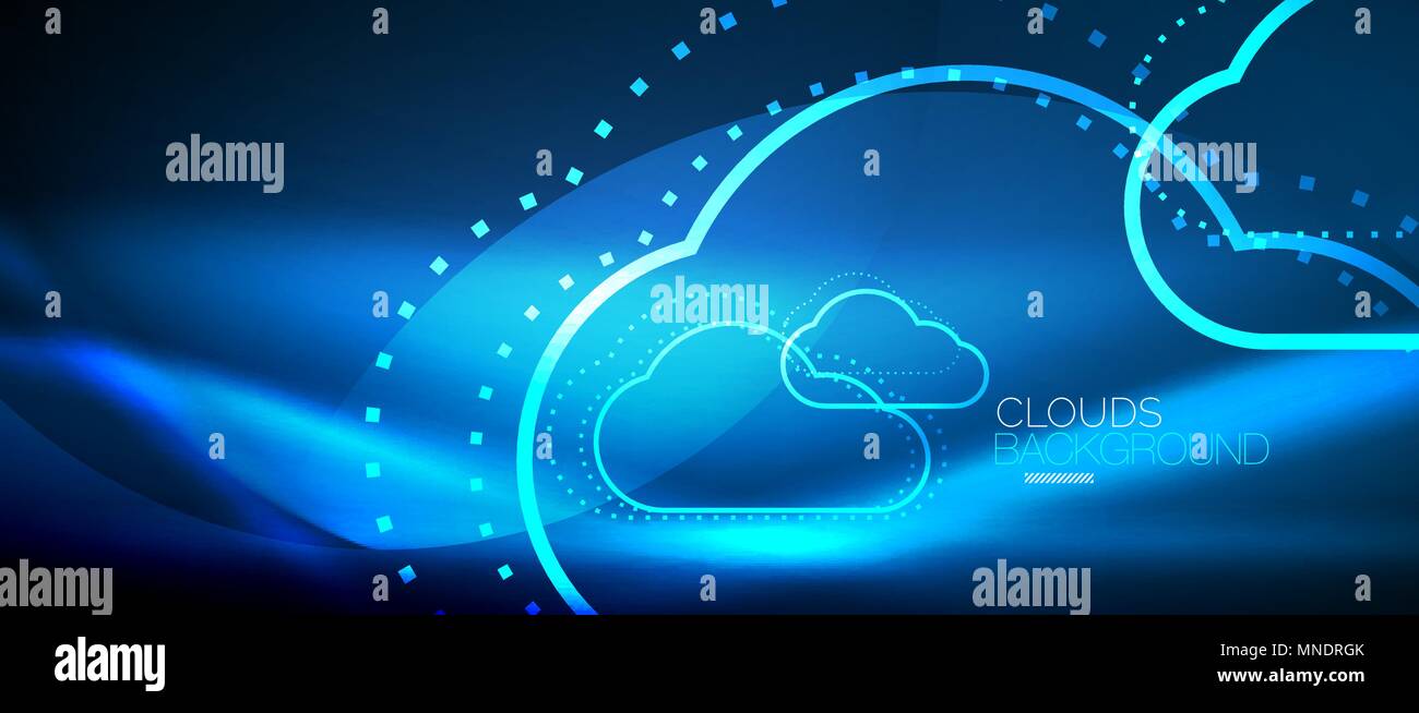 Vector cloud computing, storage concept. Vector blue cloud computing ...