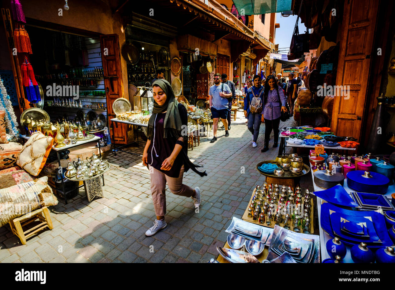 General scene in the medina in Marrakech, Morocco, North Africa Stock