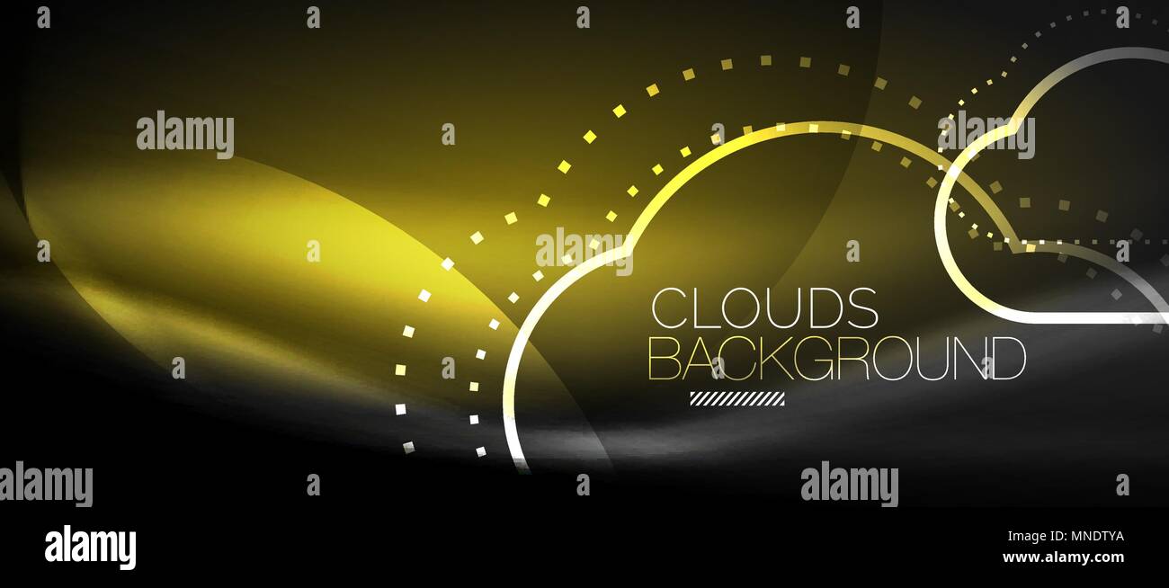 Vector cloud computing, storage concept. Vector cloud computing, storage concept, neon digital background Stock Vector