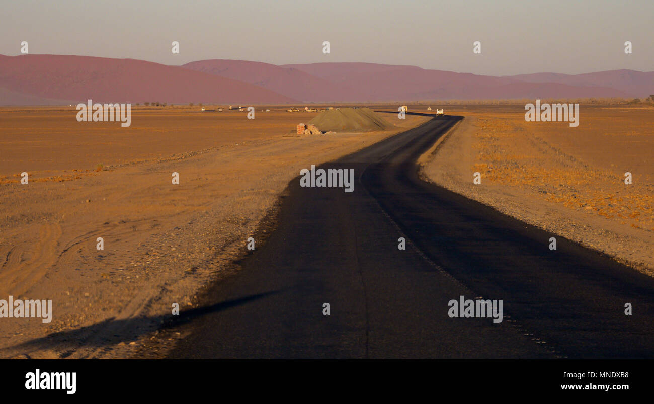 Road Sossusvlei. Namibia-Naukluft National Park Stock Photo