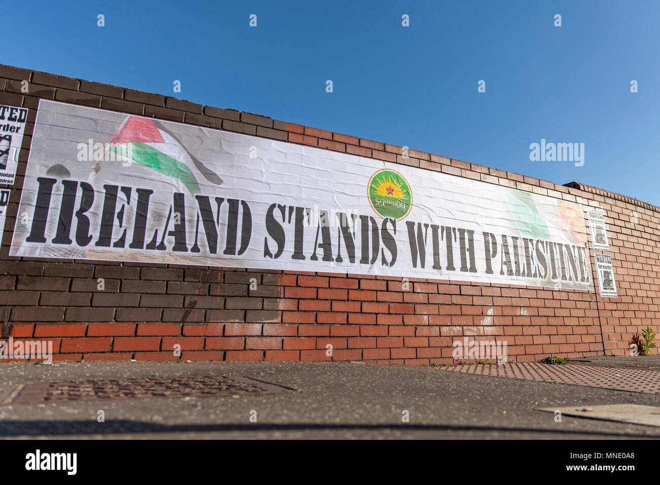 Divis Street,Belfast, Northern Ireland.16th May 2018. A banner with