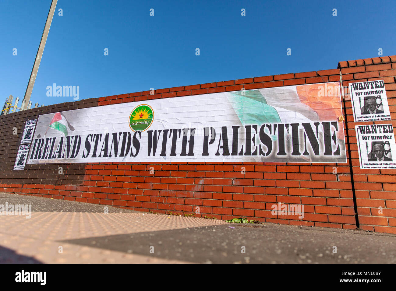 Divis Street,Belfast, Northern Ireland.16th May 2018. A banner with
