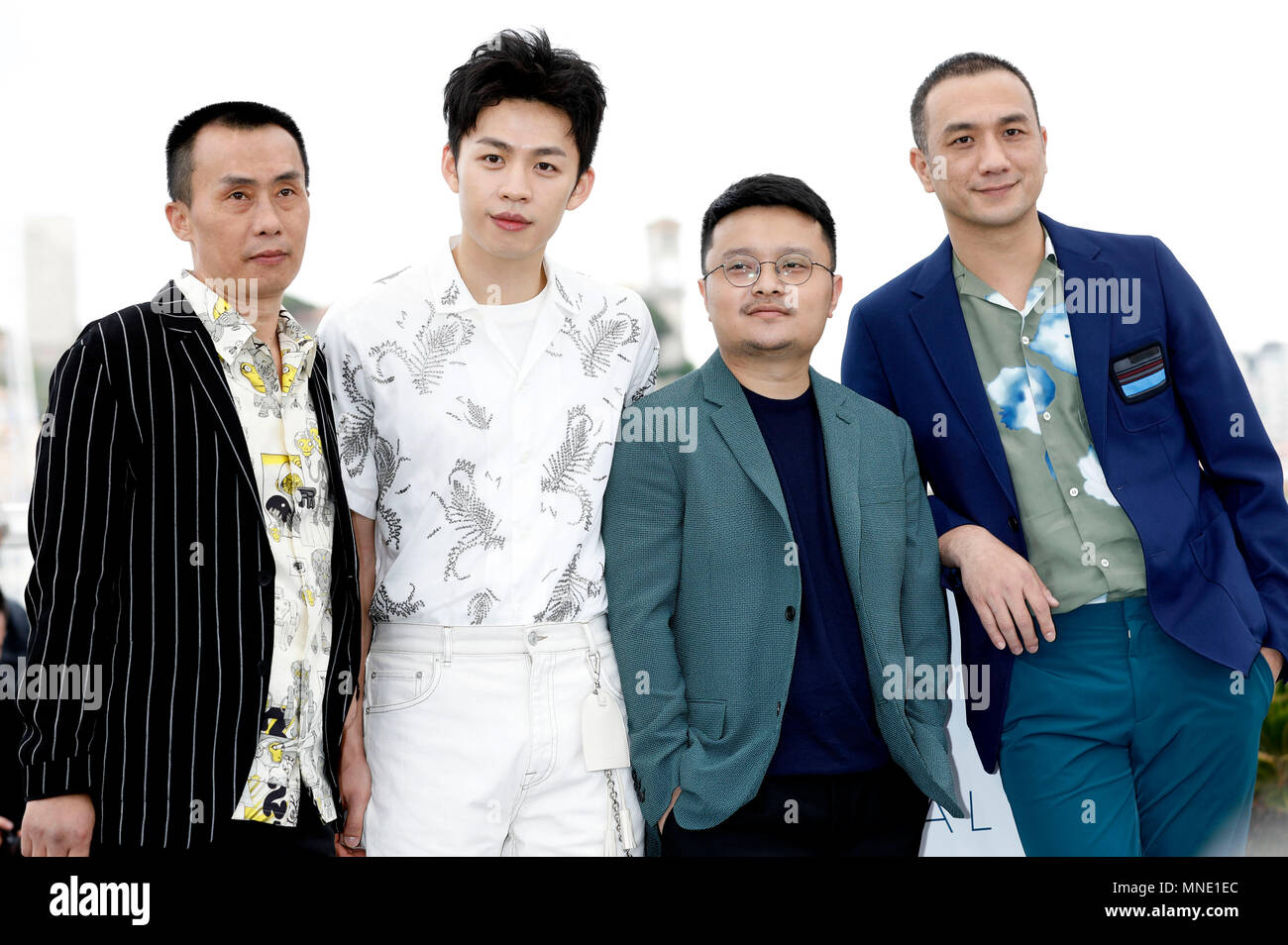 Cannes, France. 16th May, 2018. Yongzhong Chen, Hong-Chi Lee, Gan Bi and  Jue Huang at the 'Long Day's Journey Into Night / Di qiu zui hou de ye wan'  photocall during the
