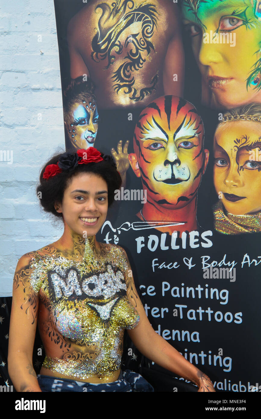 London, UK. 16th May, 2018. the Living Art Show Face, Body Painting and