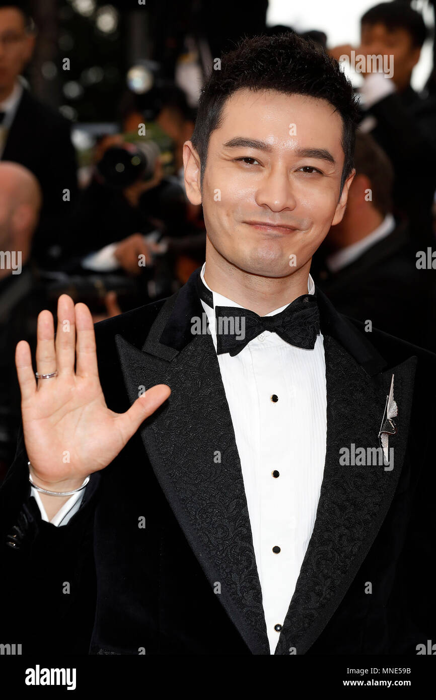 Cannes, France. 16th May, 2018. Huang Xiaoming at the 'Burning' premiere during the 71st Cannes Film Festival at the Palais des Festivals on May 16, 2018 in Cannes, France. Credit: John Rasimus/Media Punch ***FRANCE, SWEDEN, NORWAY, DENARK, FINLAND, USA, CZECH REPUBLIC, SOUTH AMERICA ONLY*** Credit: MediaPunch Inc/Alamy Live News Stock Photo