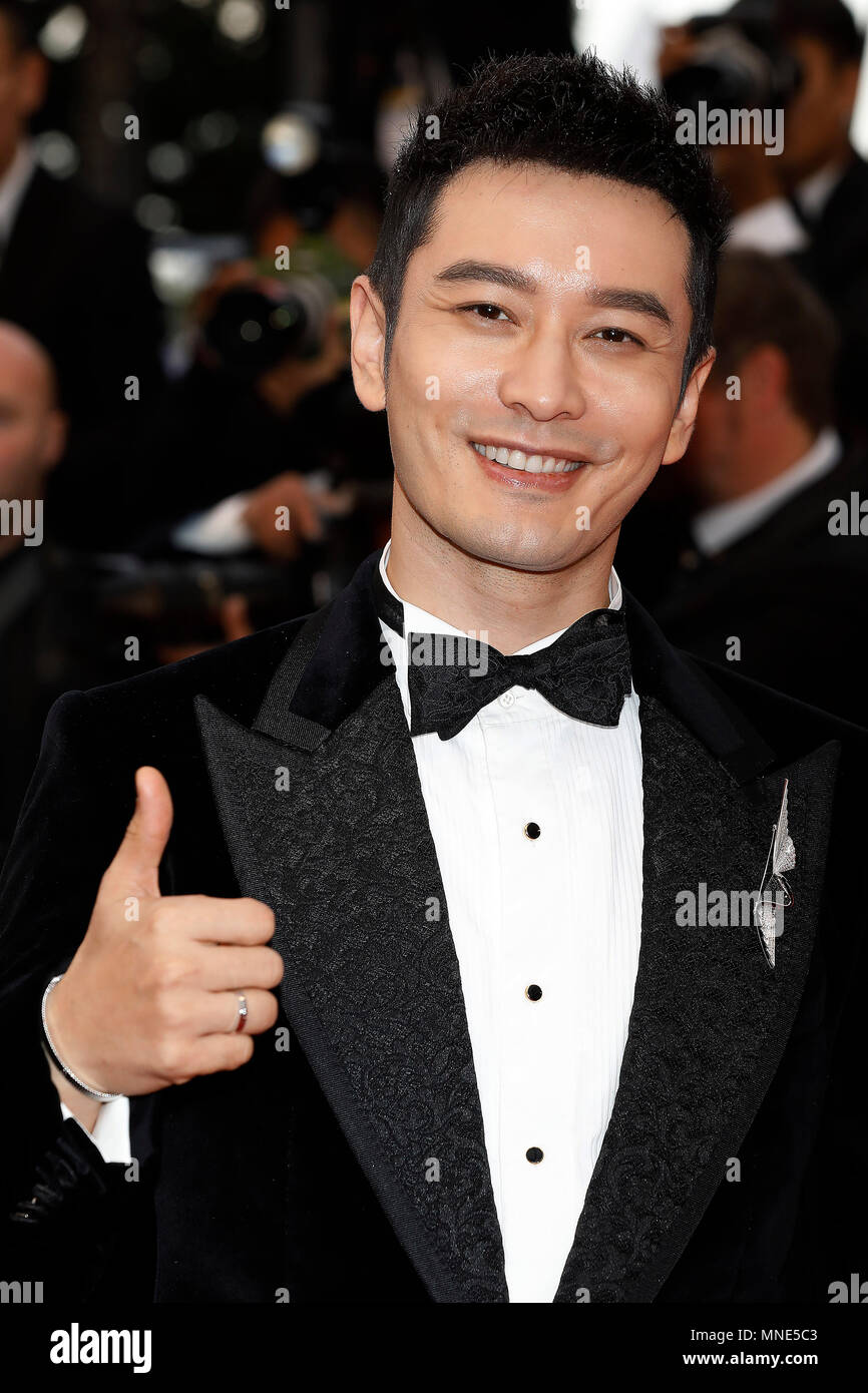 Cannes, France. 16th May, 2018. Huang Xiaoming at the 'Burning' premiere during the 71st Cannes Film Festival at the Palais des Festivals on May 16, 2018 in Cannes, France. Credit: John Rasimus/Media Punch ***FRANCE, SWEDEN, NORWAY, DENARK, FINLAND, USA, CZECH REPUBLIC, SOUTH AMERICA ONLY*** Credit: MediaPunch Inc/Alamy Live News Stock Photo