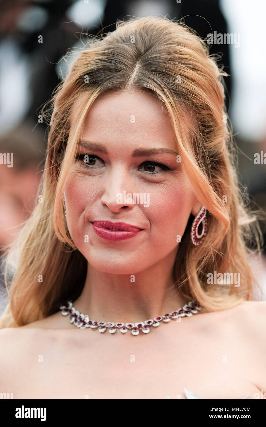 Cannes, France. 16th May, 2018. Petra Nemcova on the 'BURNING' Red Carpet on Wednesday 16 May 2018 as part of the 71st International Cannes Film Festival held at Palais des Festivals, Cannes. Pictured: Petra Nemcova. Picture by Julie Edwards. Credit: Julie Edwards/Alamy Live News Stock Photo