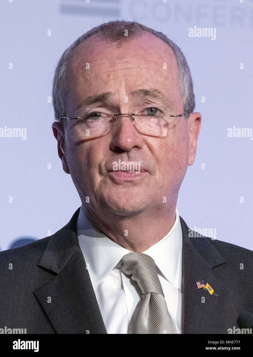 Washington, District of Columbia, USA. 15th May, 2018. Governor Phil Murphy (Democrat of New Jersey) makes remarks at the Center for American Progress' 2018 Ideas Conference at the Renaissance Hotel in Washington, DC on Tuesday, May 15, 2018.Credit: Ron Sachs/CNP. Credit: Ron Sachs/CNP/ZUMA Wire/Alamy Live News Stock Photo
