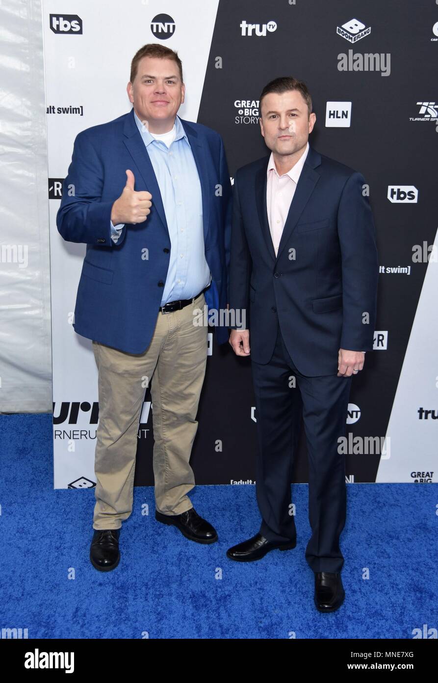New York, NY, USA. 16th May, 2018. Steve Lemme, Kevin Heffernan at arrivals for 2018 Turner Upfront Presentation, Madison Square Garden, New York, NY May 16, 2018. Credit: Derek Storm/Everett Collection/Alamy Live News Stock Photo