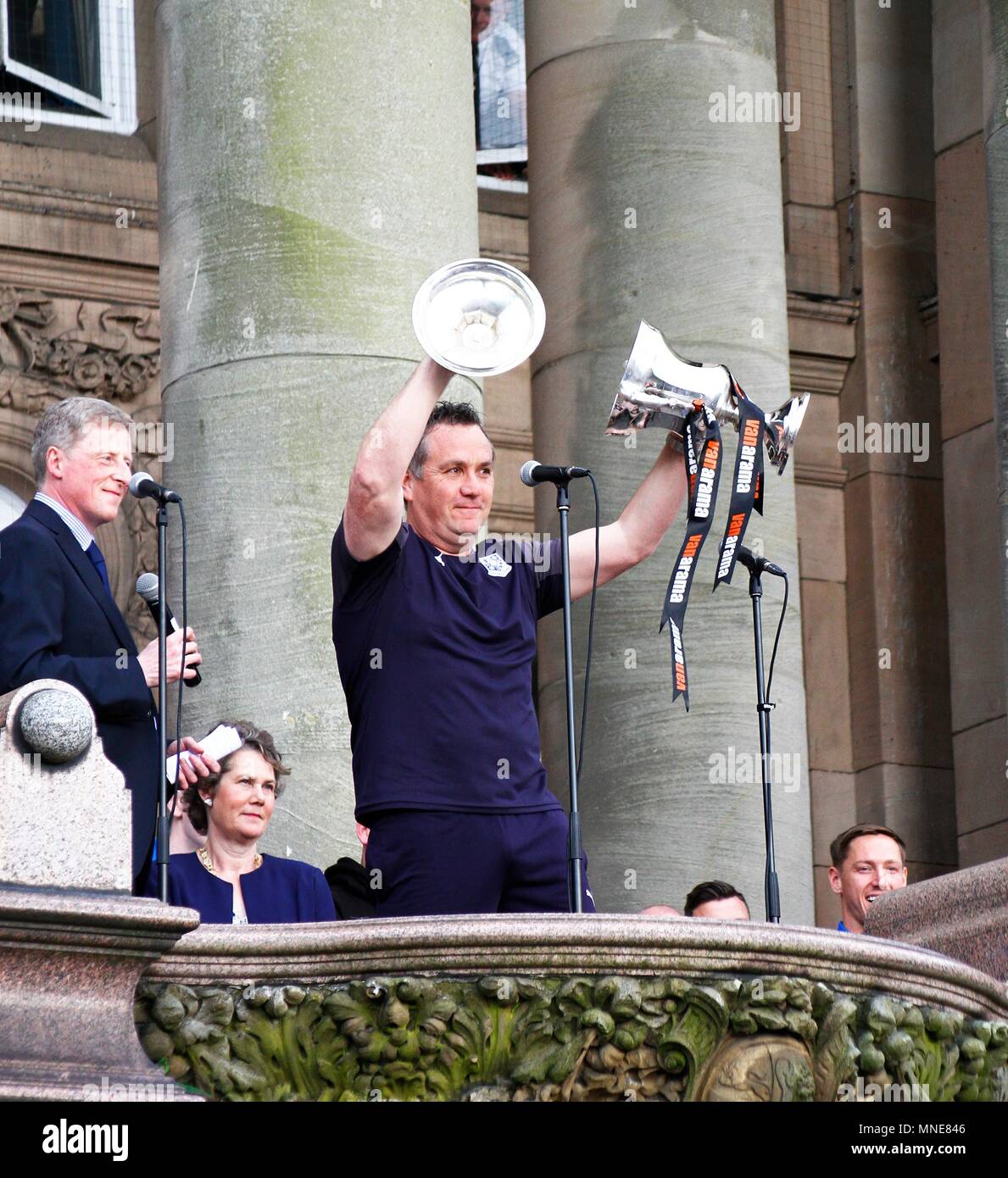 Wirral, Merseyside, 16/05/2018 Tranmere rovers football club have civic celebration to celebrate the teams promotion to the Football leauge, Credit Ian Fairbrother / Alamy Stock Photo