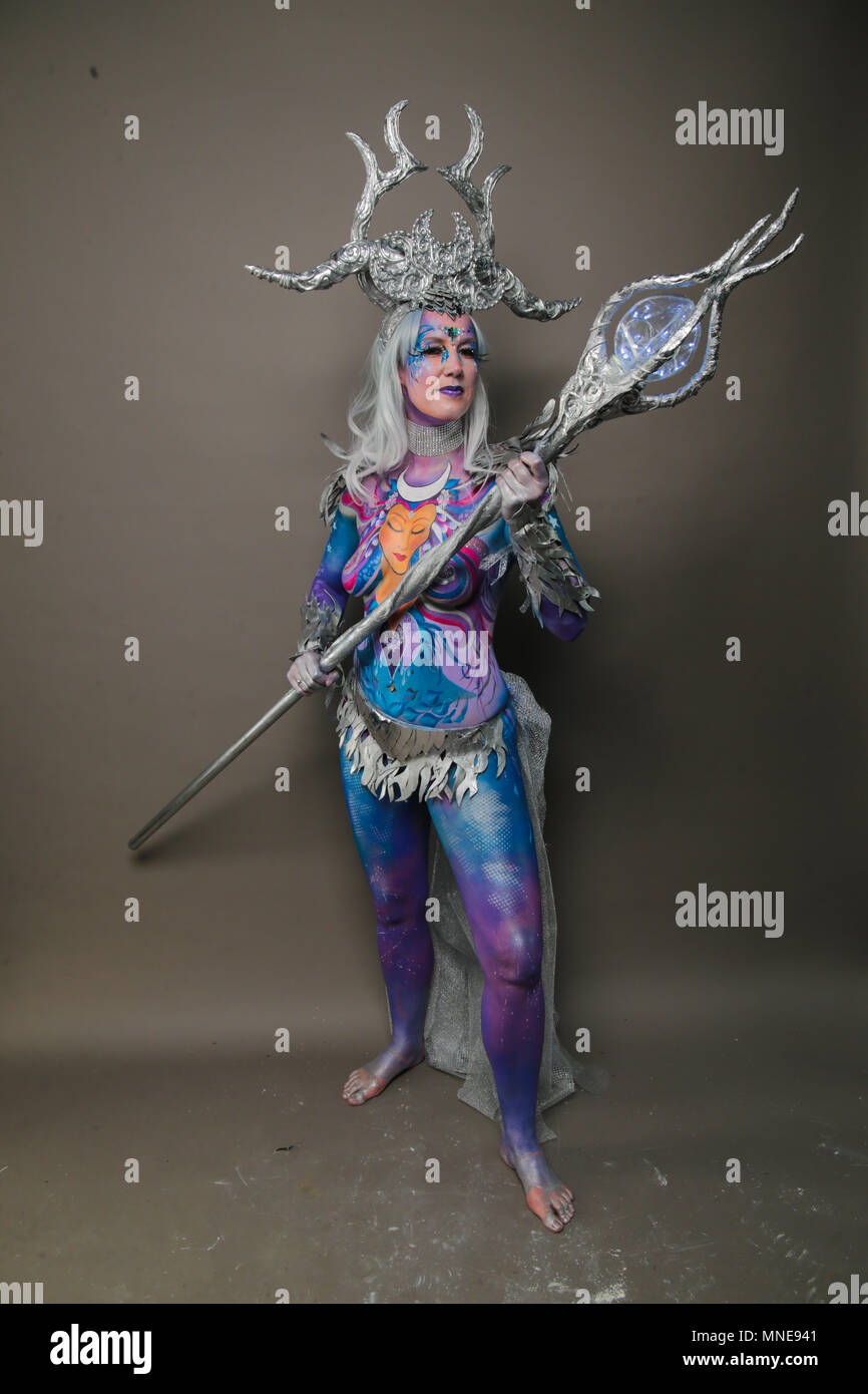 London UK 16 May 2018 The Living Art Show Body Painting Festival a full ...