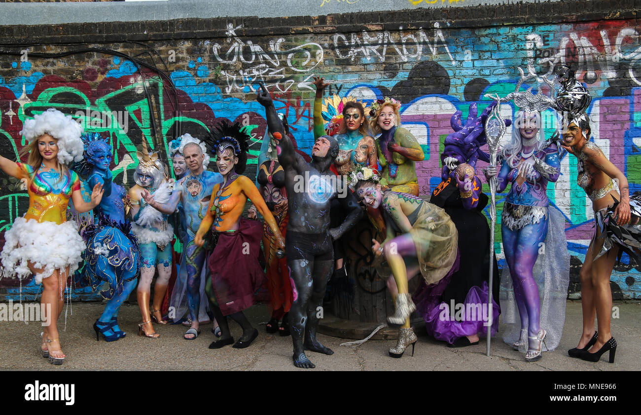 London UK 16 May 2018 The Living Art Show Body Painting Festival a full ...