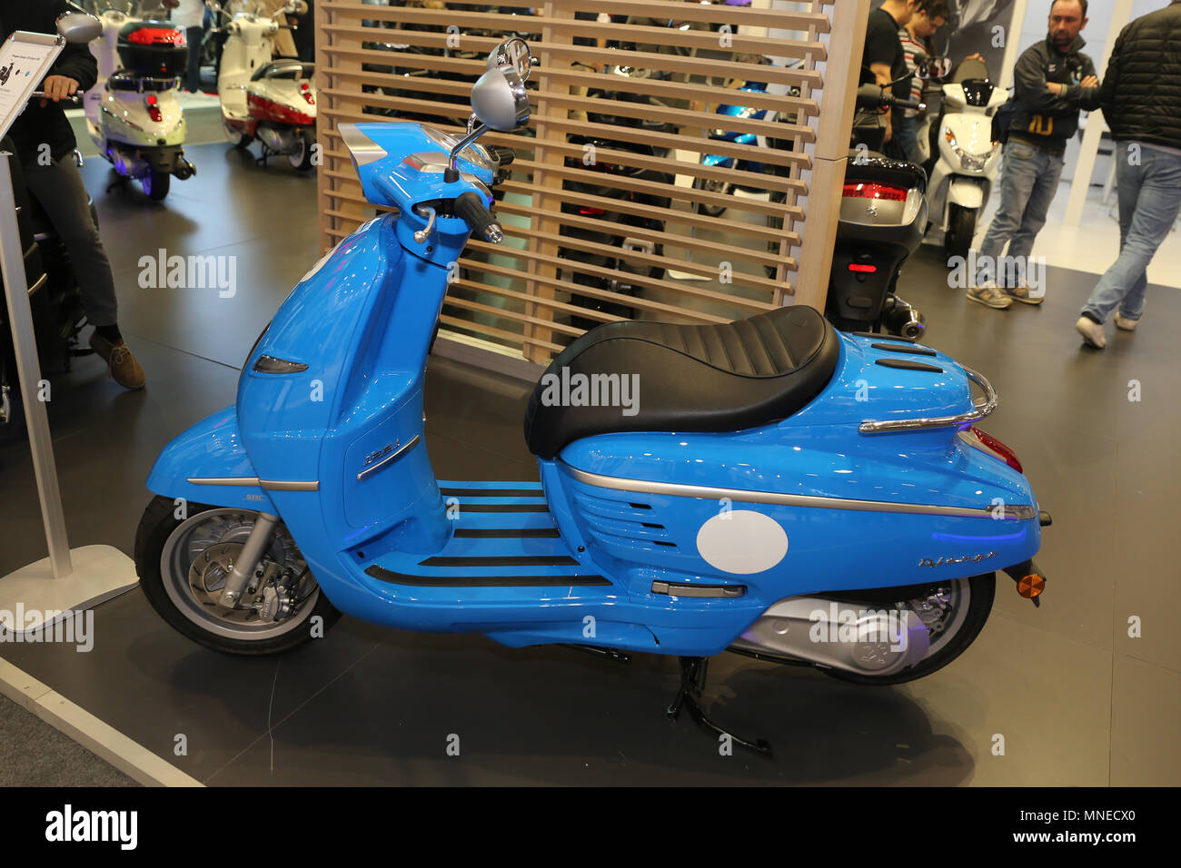 ISTANBUL, TURKEY - FEBRUARY 25, 2018: Peugeot 125i Scooter on display at  Motobike Istanbul in Istanbul Exhibition Center Stock Photo - Alamy