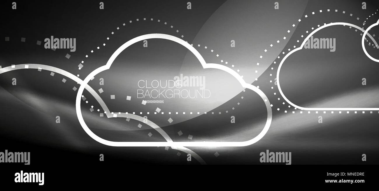 Vector cloud computing, storage concept. Vector cloud computing, storage concept, neon digital background Stock Vector