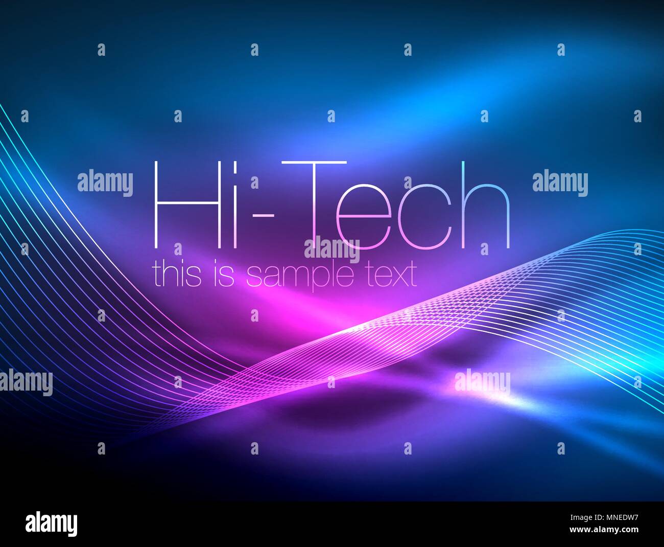 Neon smoke waves. Neon smoke waves, vector flowing motion background Stock Vector