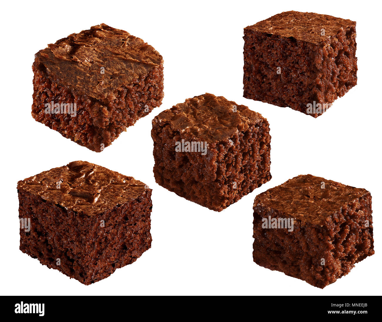Chocolate Brownie Squares Stock Photo Alamy
