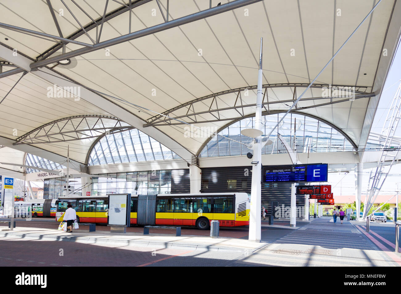 Bus station (arch. Patrik Kotas.), town Hradec Kralove, East Bohemia, Czech republic, Europe Stock Photo