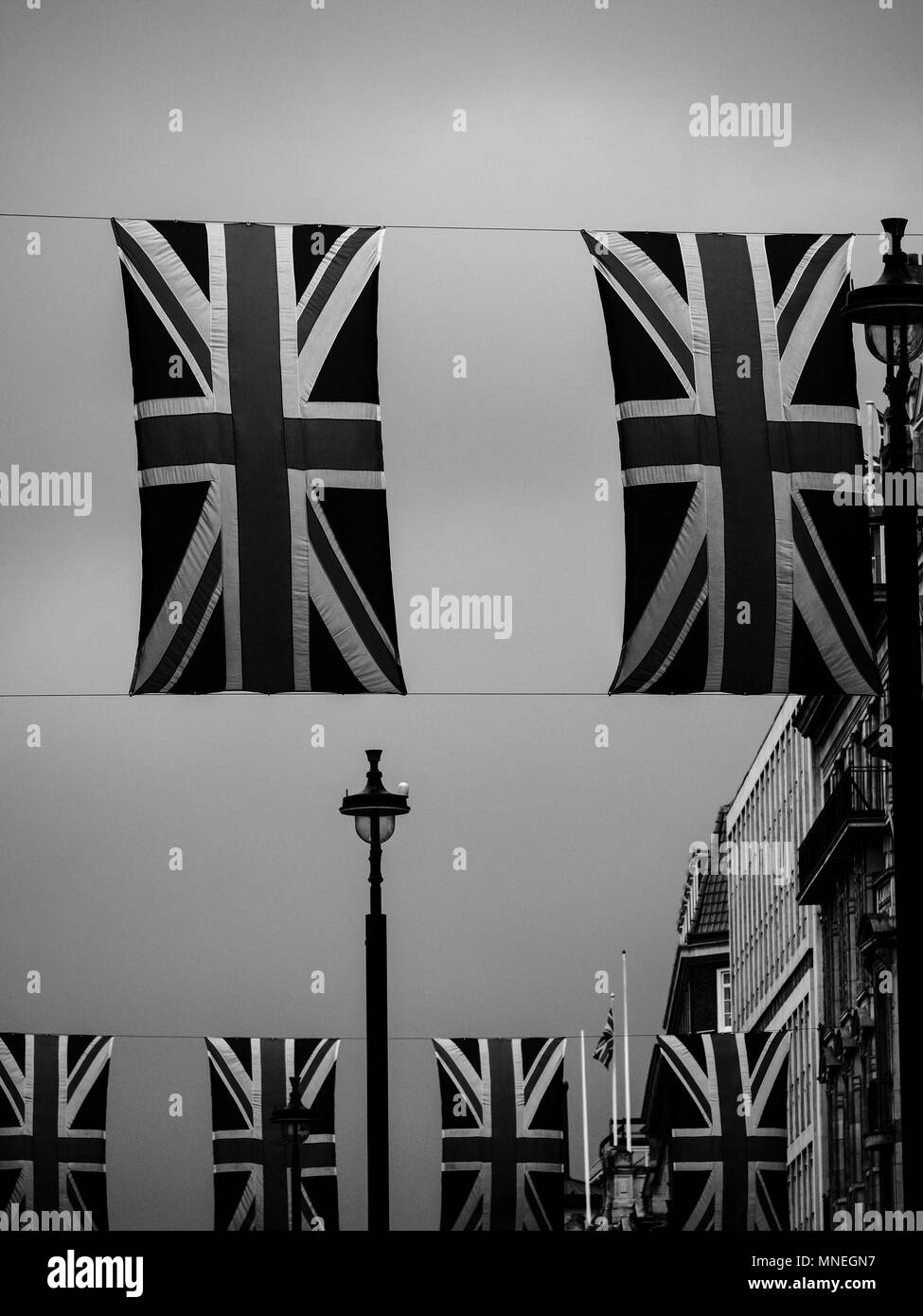Union jack flags flag union jack Black and White Stock Photos & Images ...