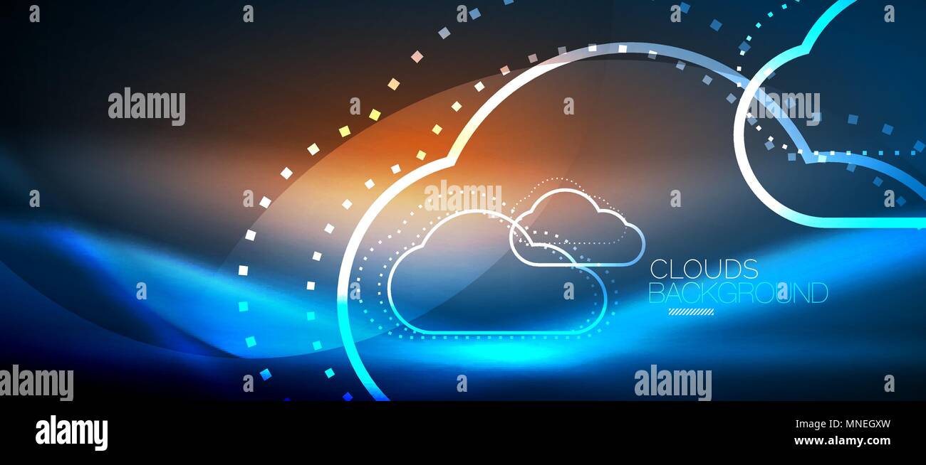 Vector cloud computing, storage concept. Vector blue cloud computing ...