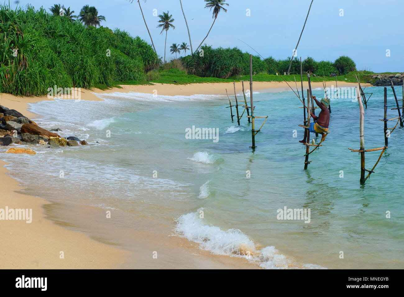 Stilt Fishing in Sri Lanka Stock Photo - Alamy