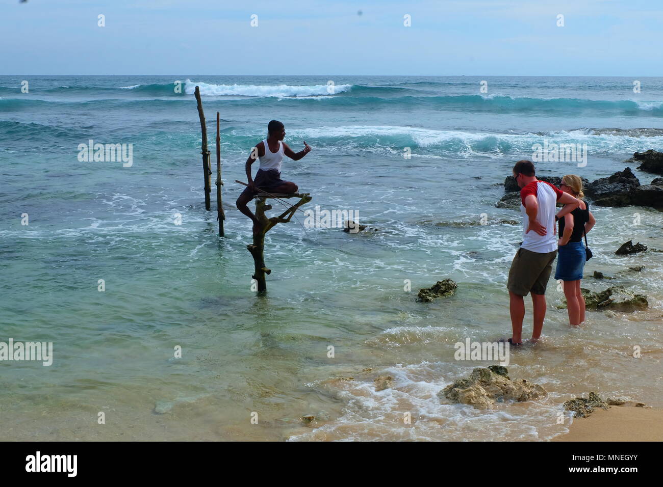 Stilt Fishing in Sri Lanka Stock Photo - Alamy