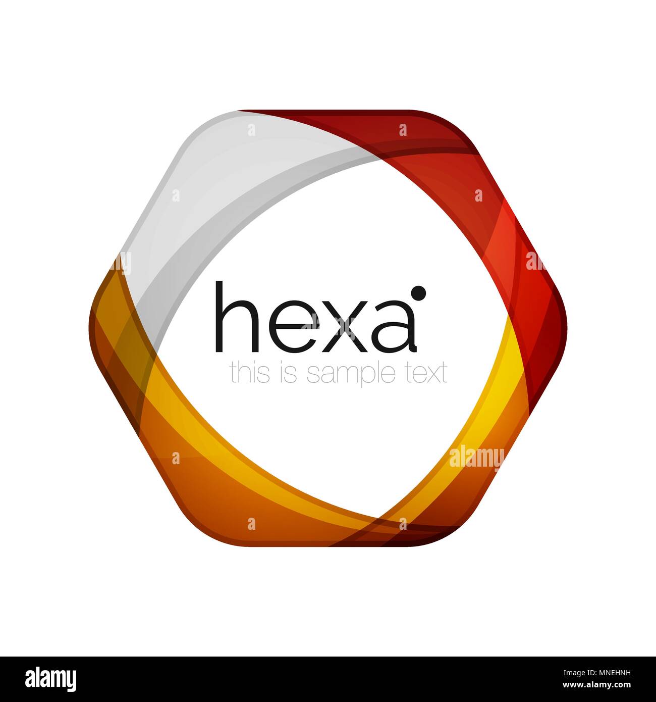 Orange hexagon emblem logo web Stock Vector Images - Alamy