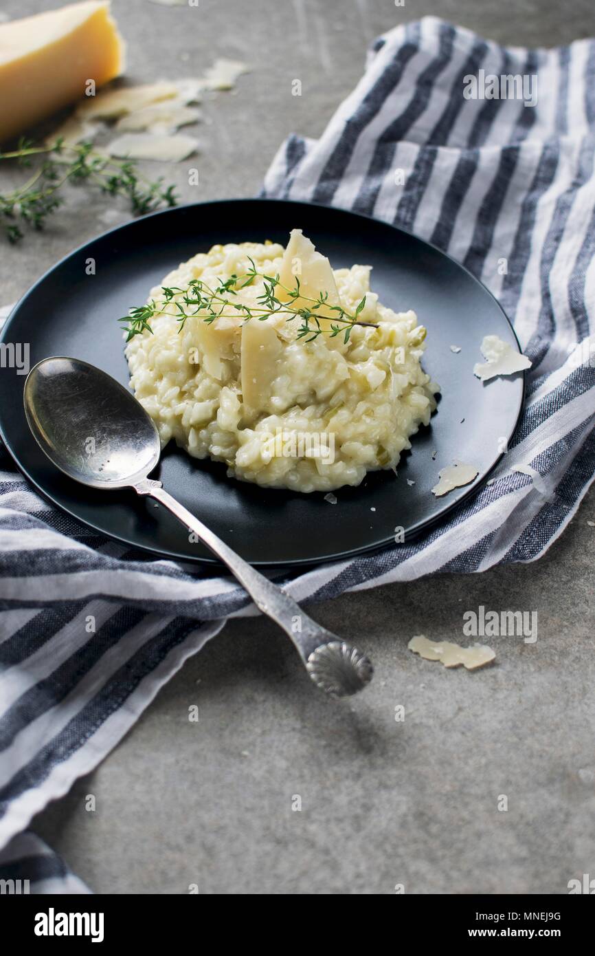 Risotto bianco with parmesan and thyme Stock Photo - Alamy