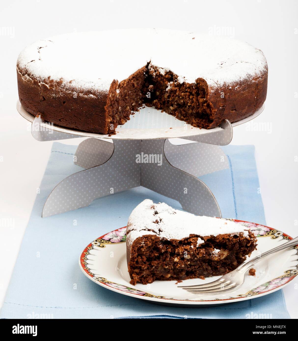 Torta Caprese (Italian chocolate cake) Stock Photo