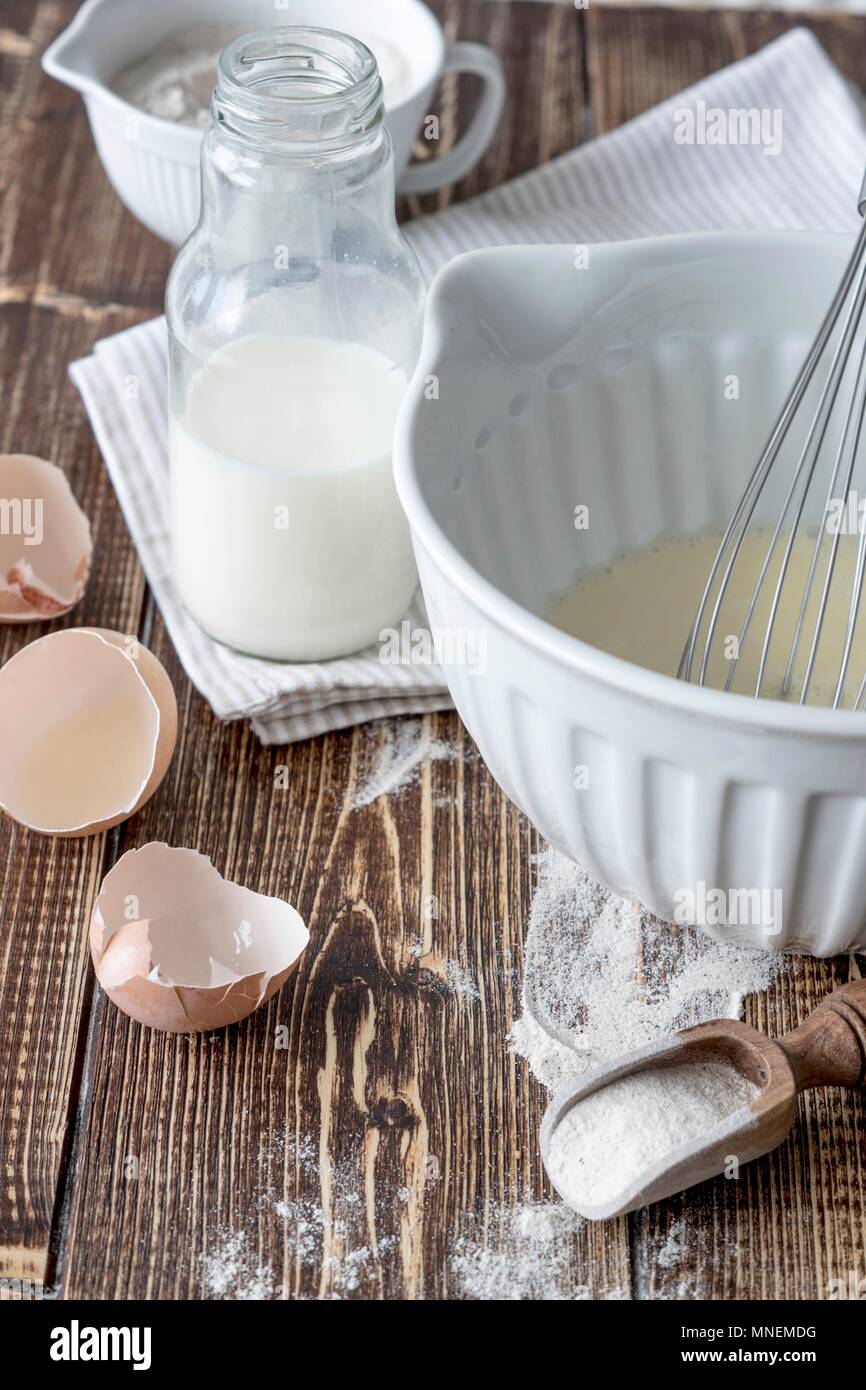 Ingredients for pancakes Stock Photo