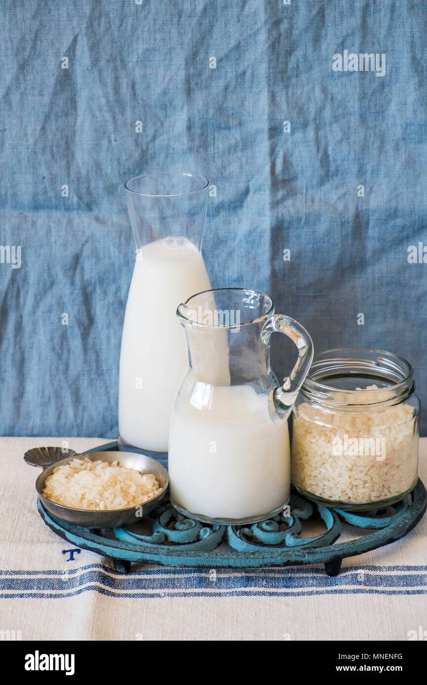Rice and rice milk Stock Photo Alamy