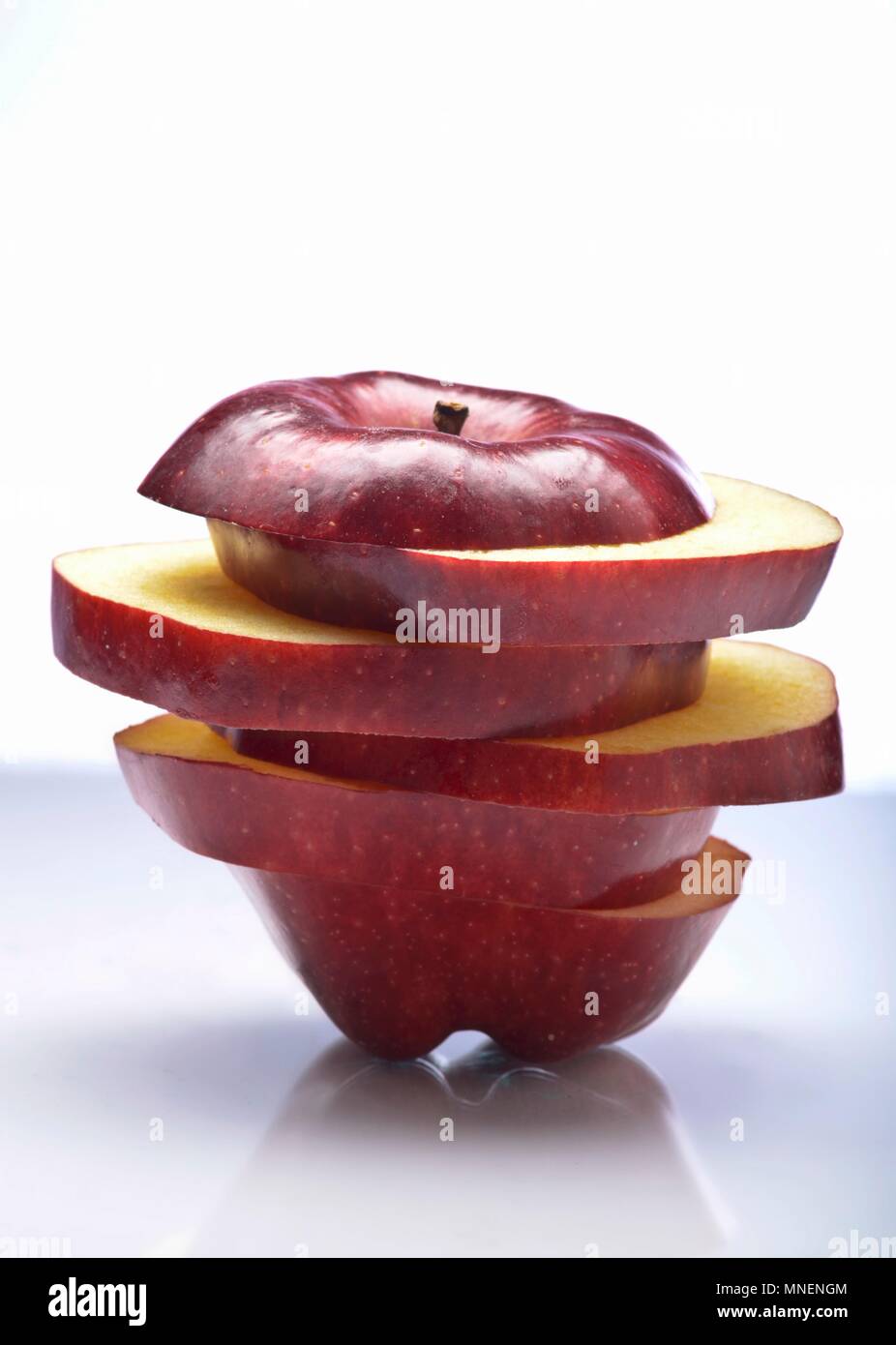 Sliced and Stacked Red Delicious Apple Stock Photo