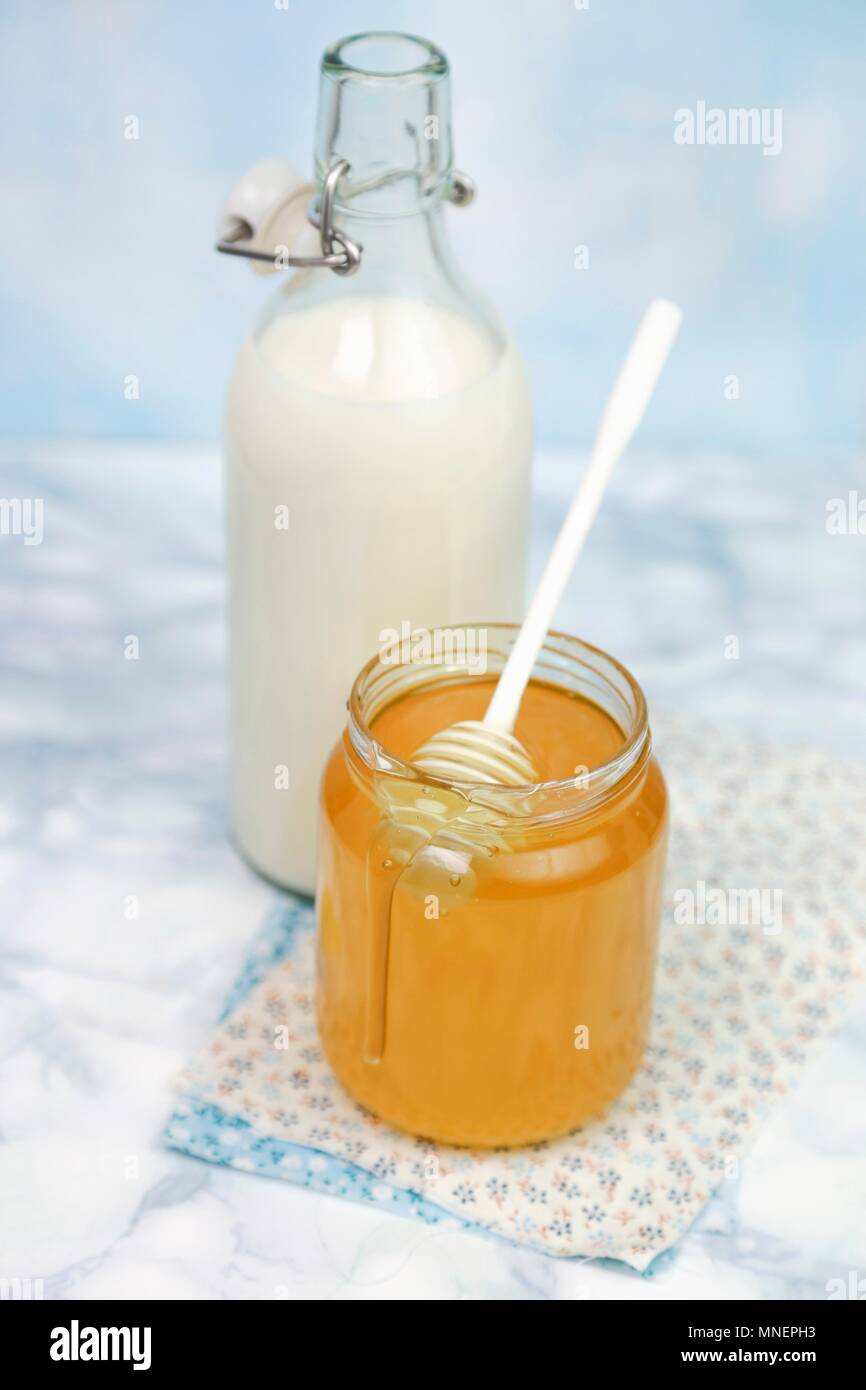 Honey and milk Stock Photo Alamy