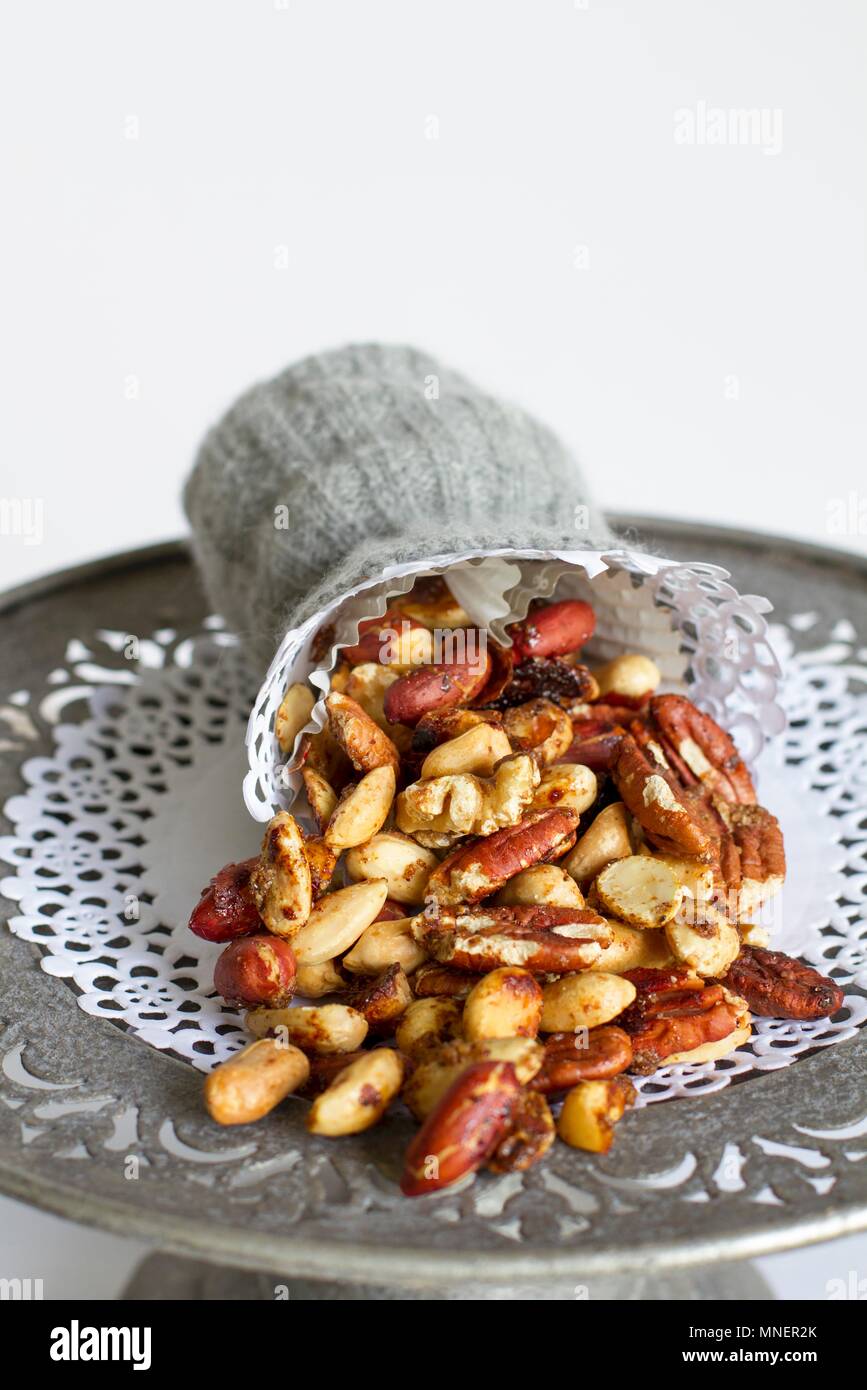 Sweet and spicy nuts Stock Photo Alamy