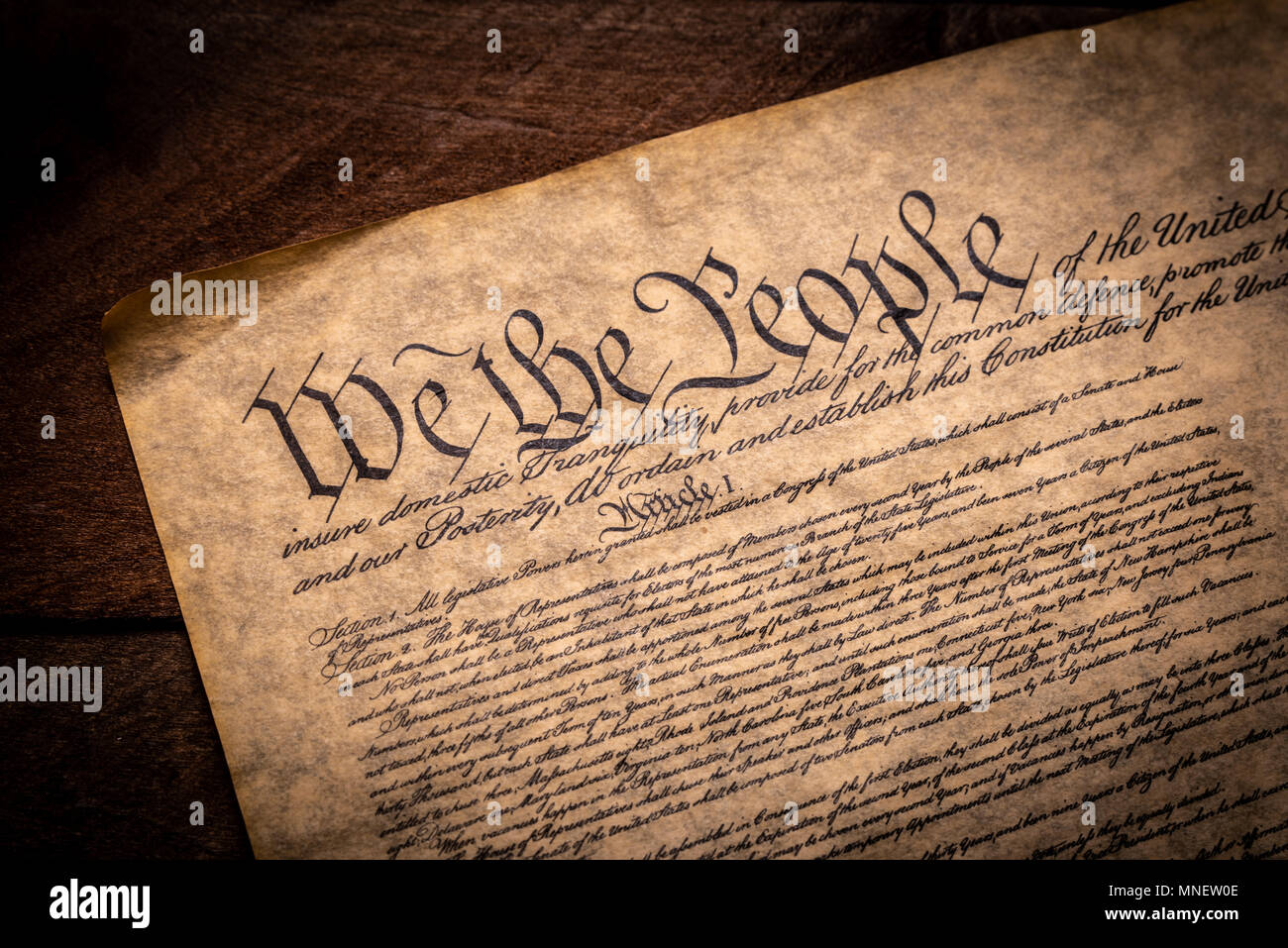 A copy of the constitution of the United States of America Stock Photo
