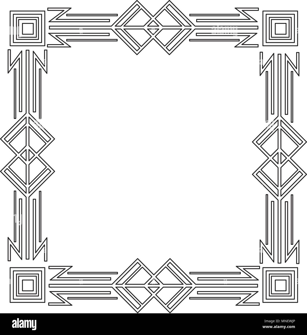 art deco frame elegant decorative square style Stock Vector Image & Art
