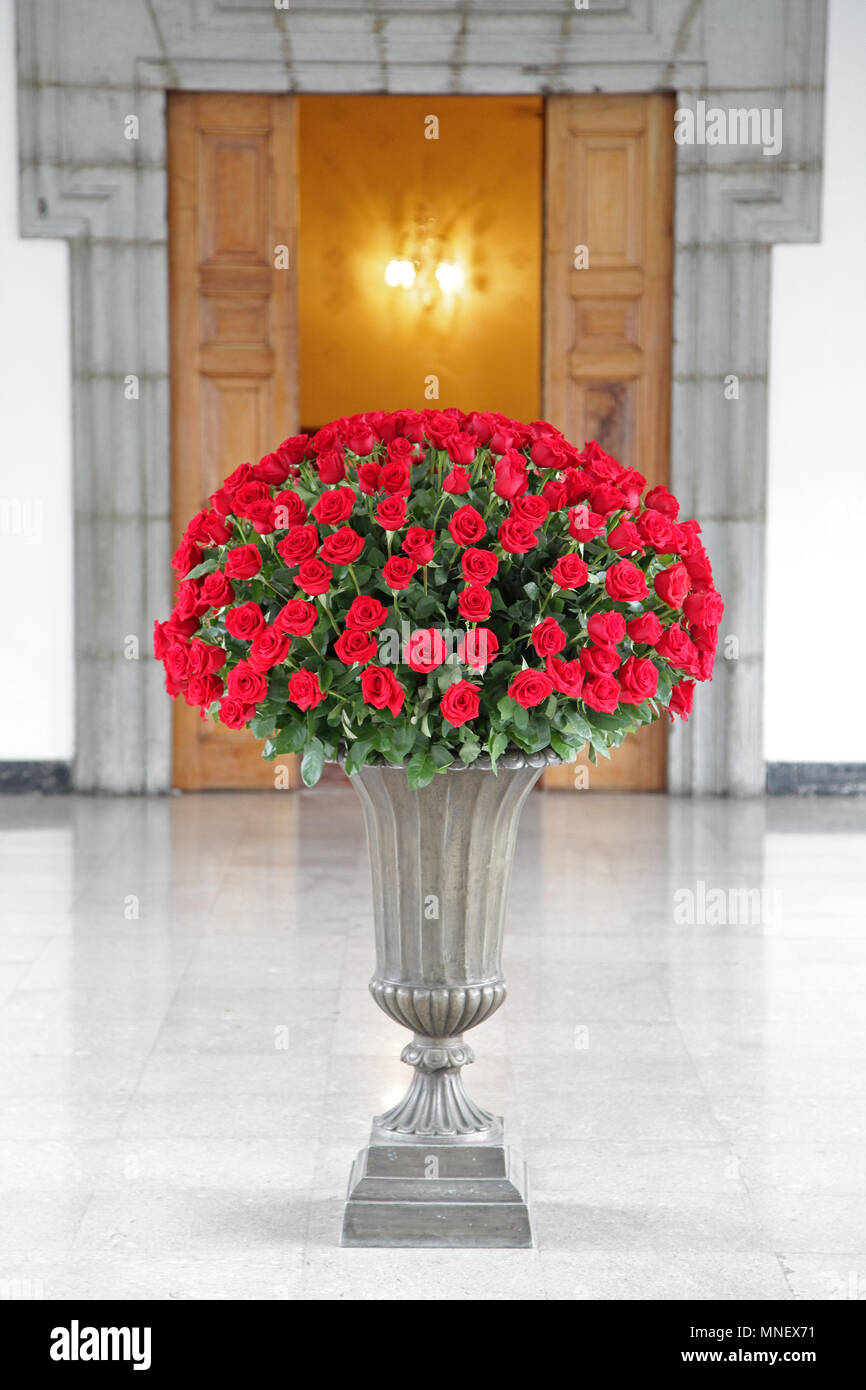 Roses at the Carondelet Presidential Palace at Plaza Grande in Quito Ecuador Stock Photo