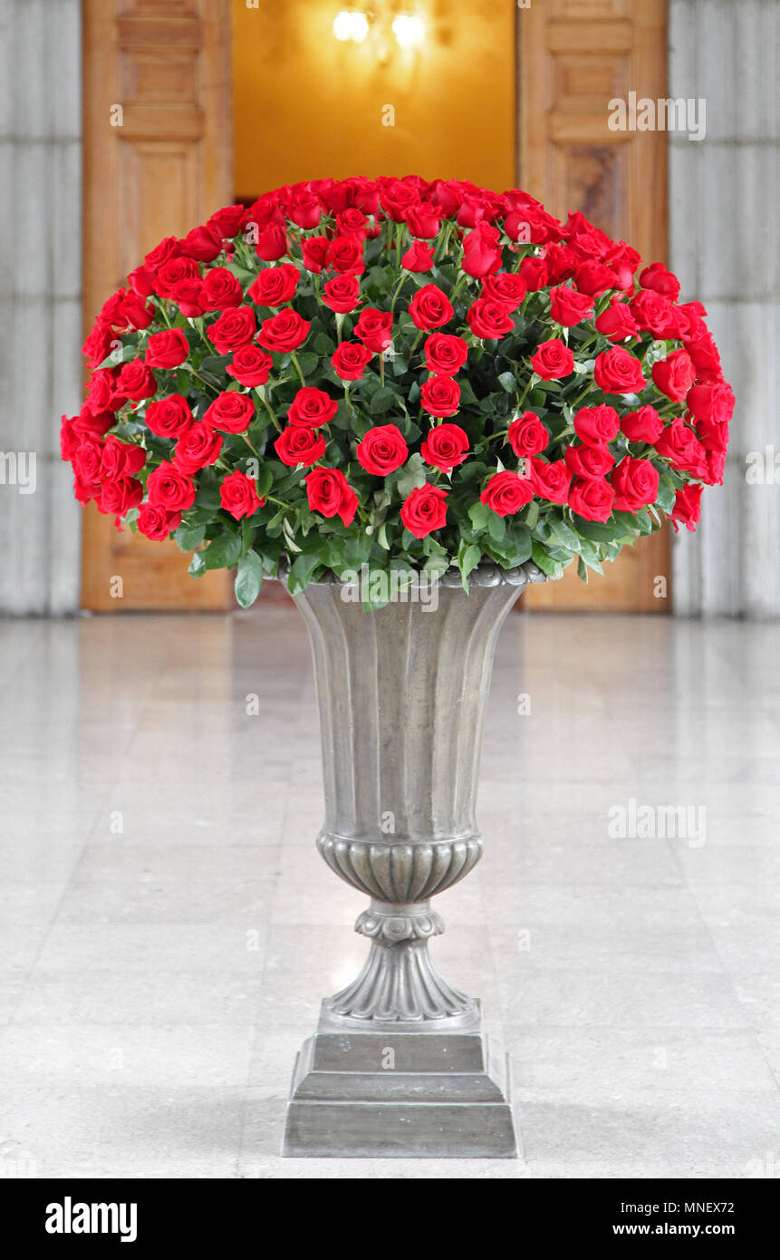 Roses at the Carondelet Presidential Palace at Plaza Grande in Quito Ecuador Stock Photo