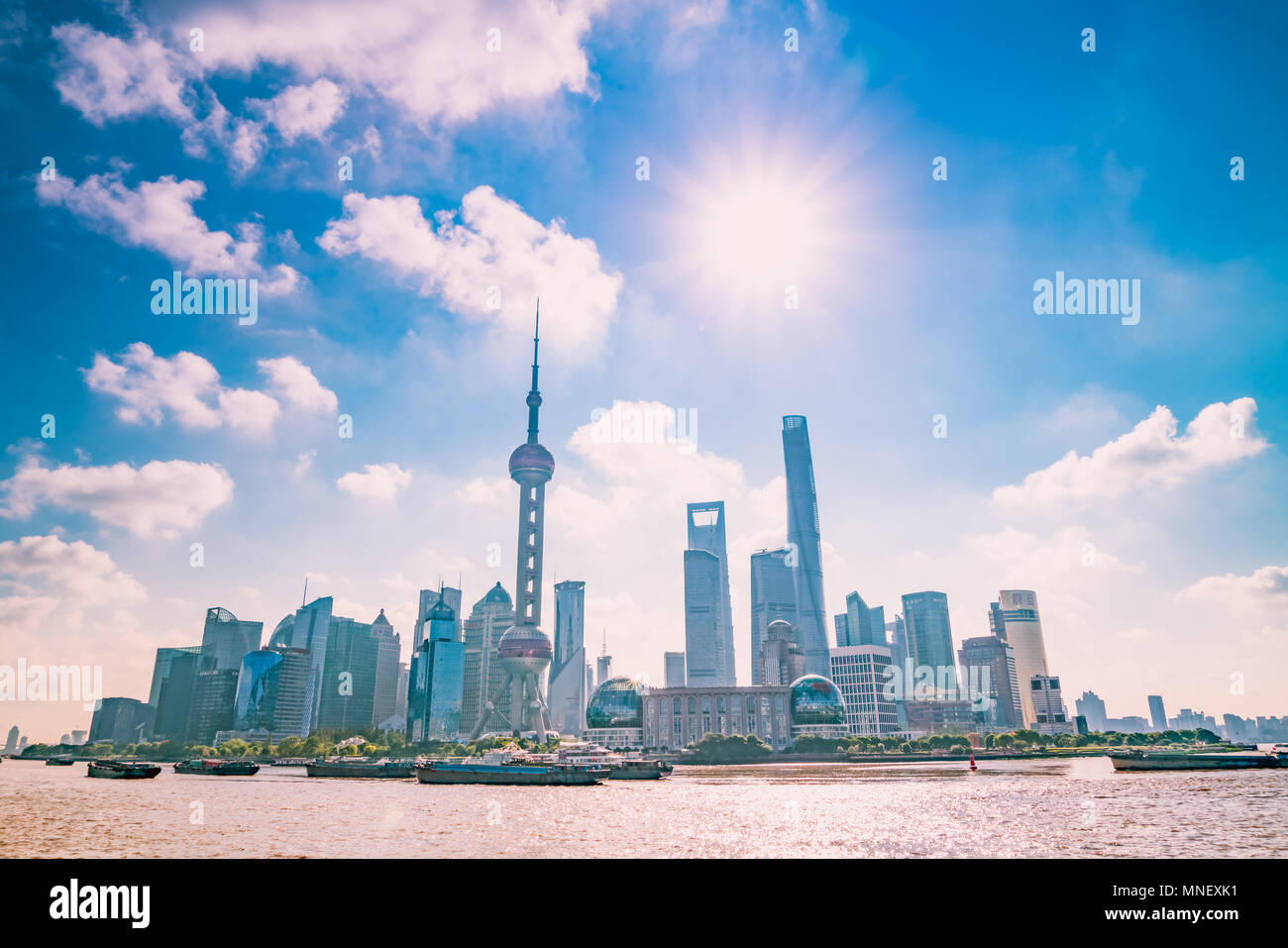 Shanghai aerial skyline 2017 hi-res stock photography and images - Alamy