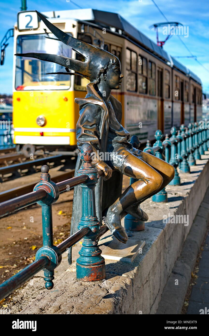 Little princess statue in Budapest Stock Photo