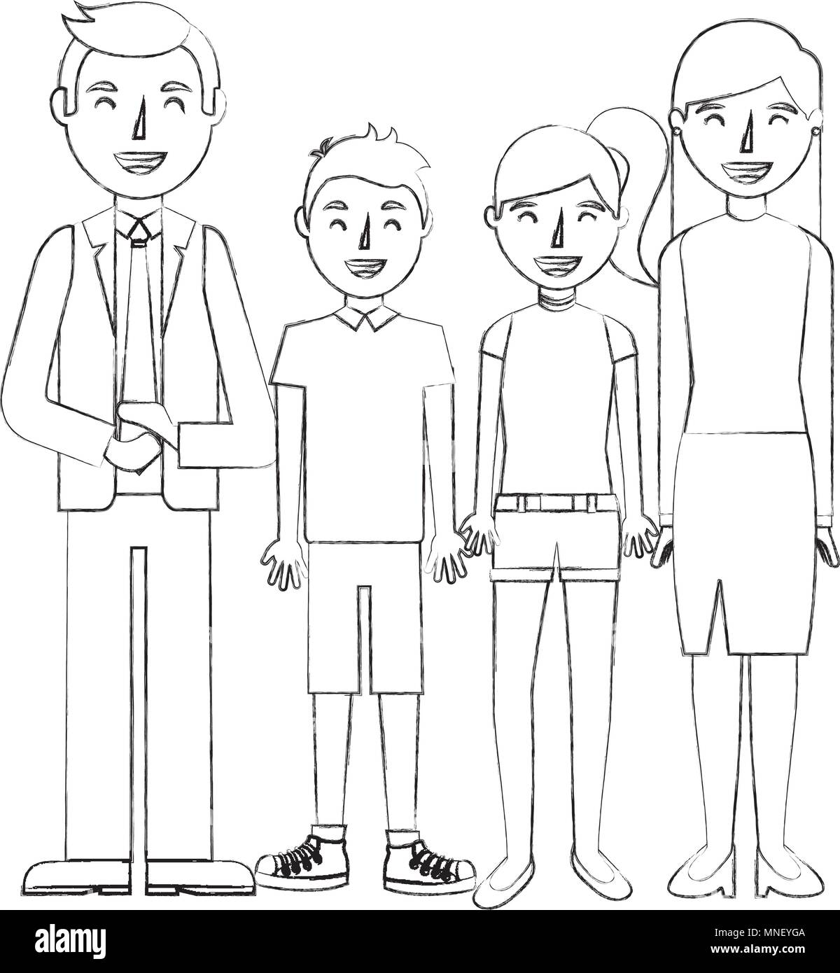 Dad Daughter Family Outline Vector High Resolution Stock Photography ...