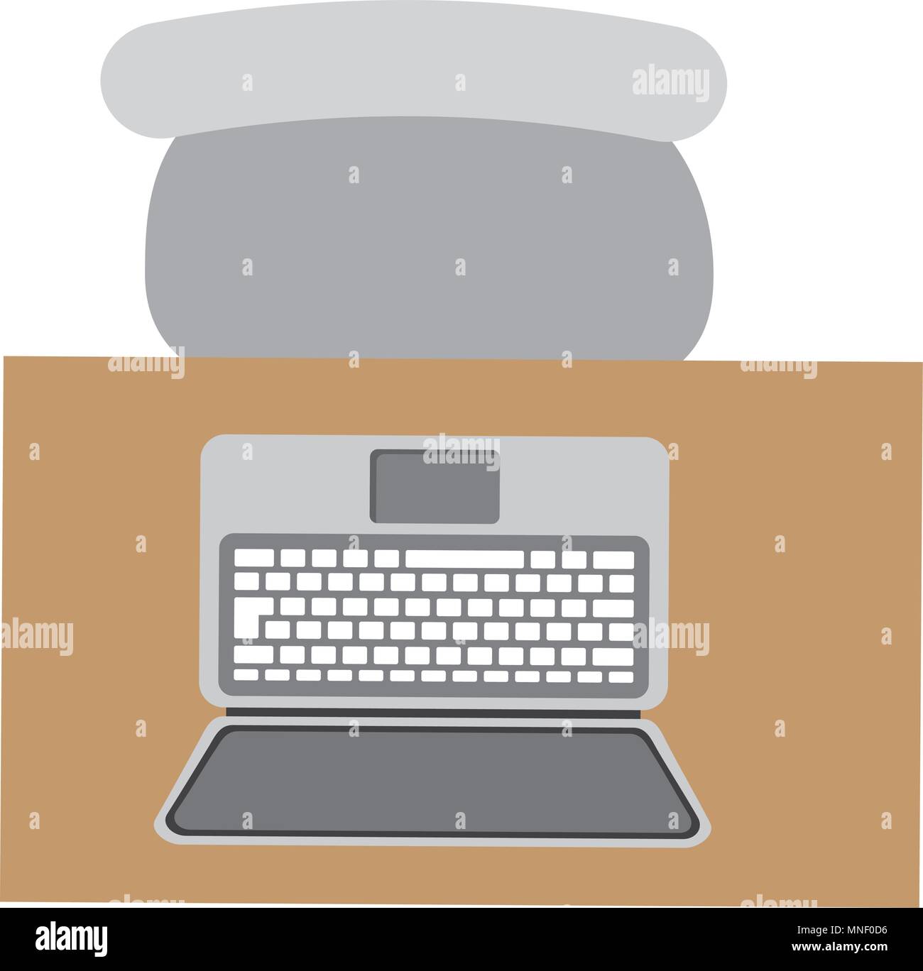 aerial view of desk with laptop computer and chair office Stock Vector Image & Art Alamy