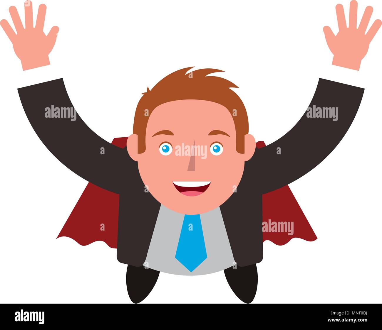aerial view of elegant businessman super hero celebrating Stock Vector ...