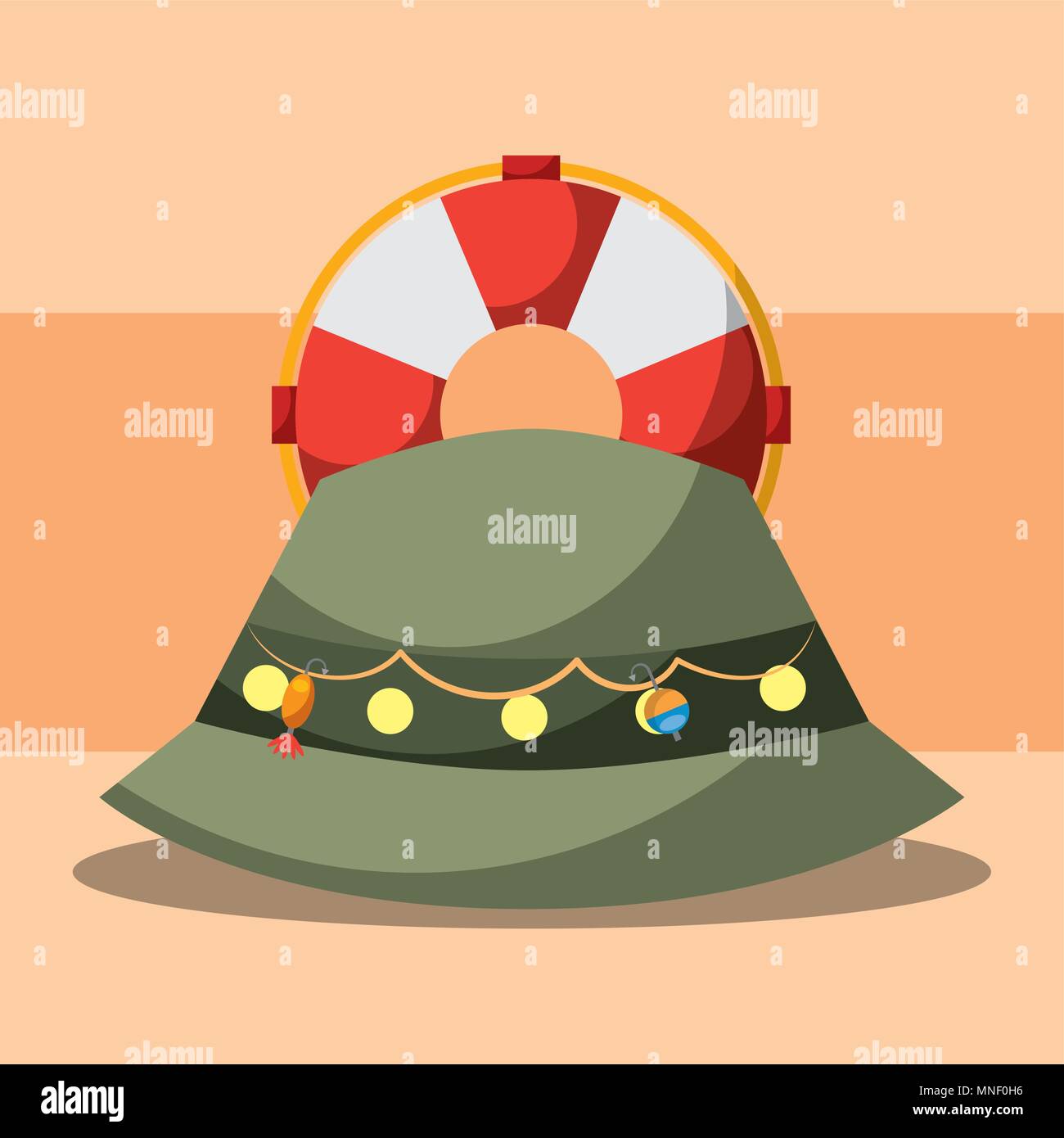 fishing equipment related Stock Vector