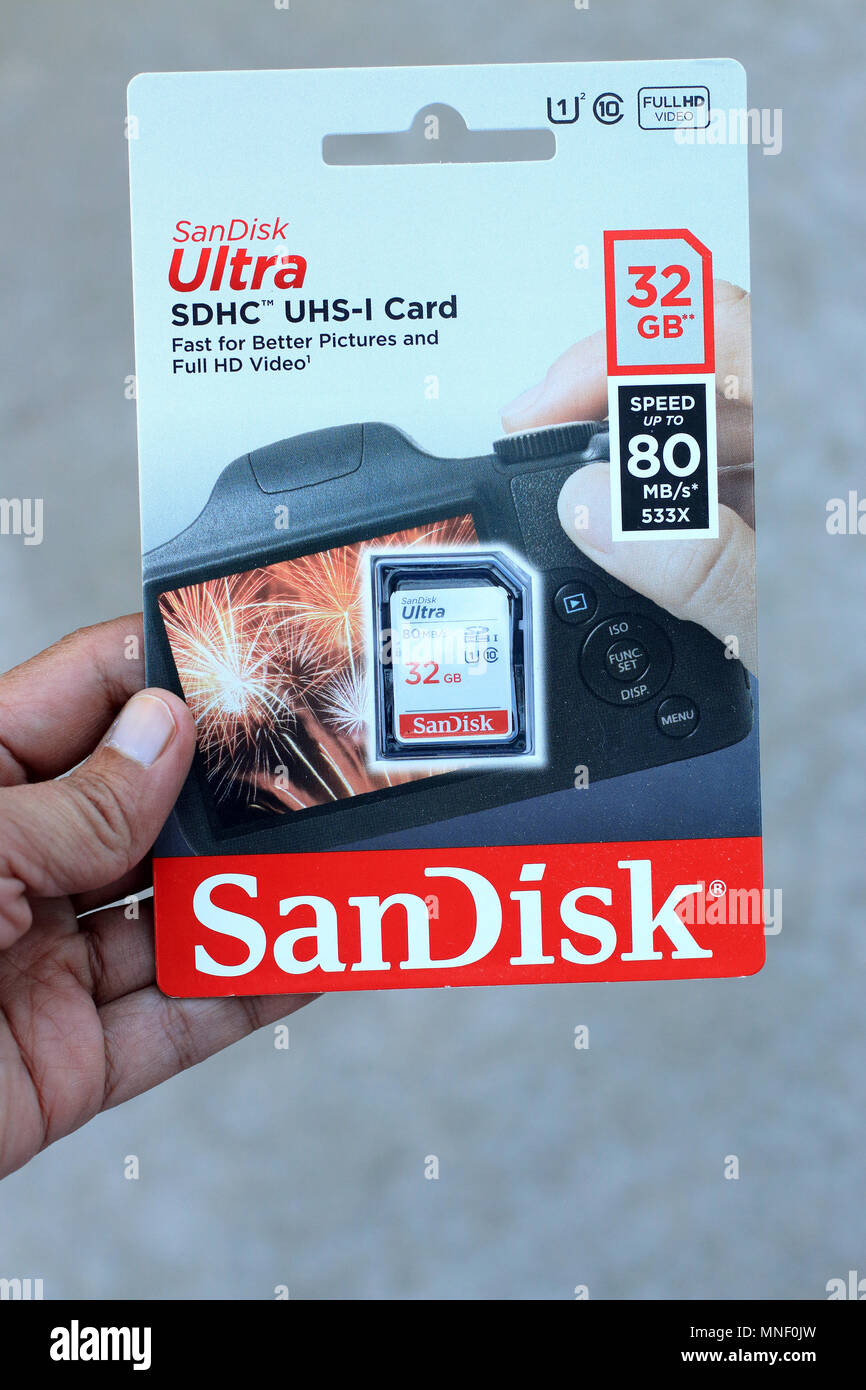 Sandisk 32GB SDHD card Stock Photo