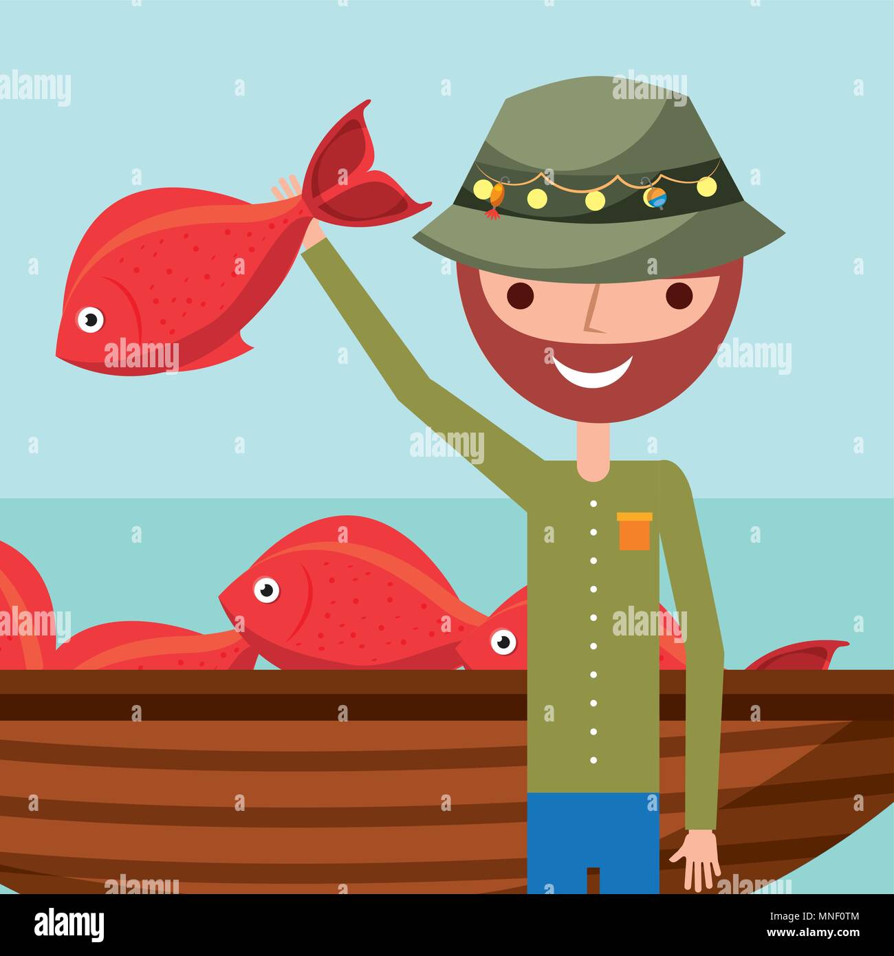 Fisherman Boat (cartoon) High Resolution Stock Photography and Images -  Alamy