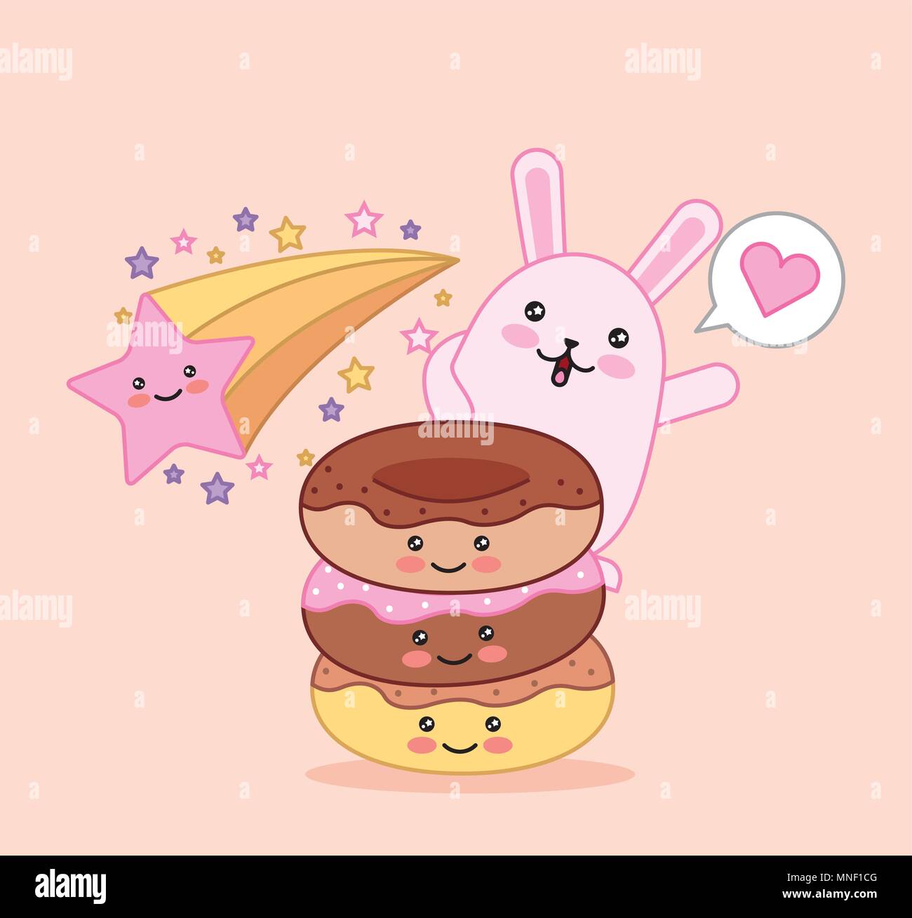 kawaii cartoon image Stock Vector