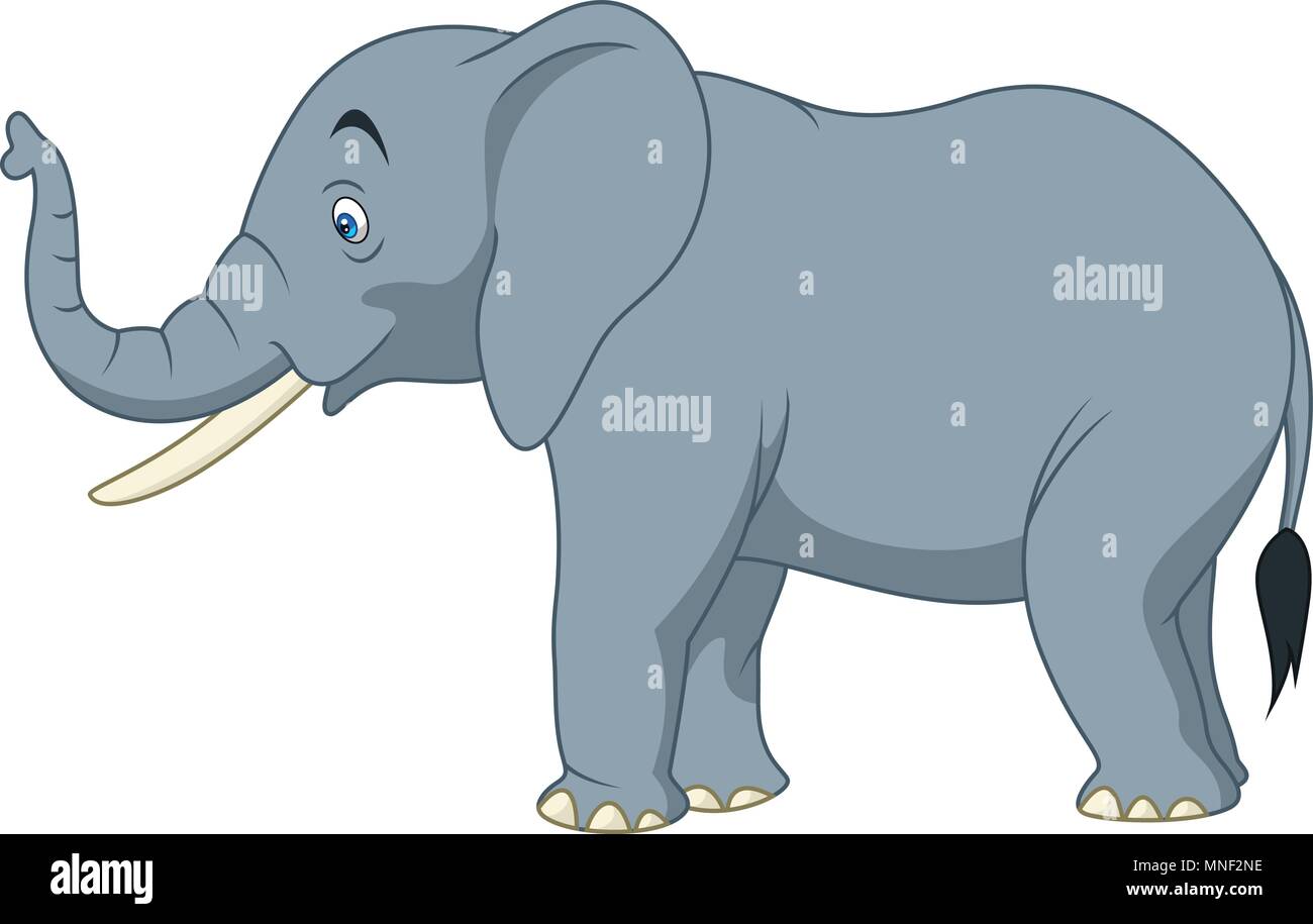 Cartoon elephant isolated on white background Stock Vector