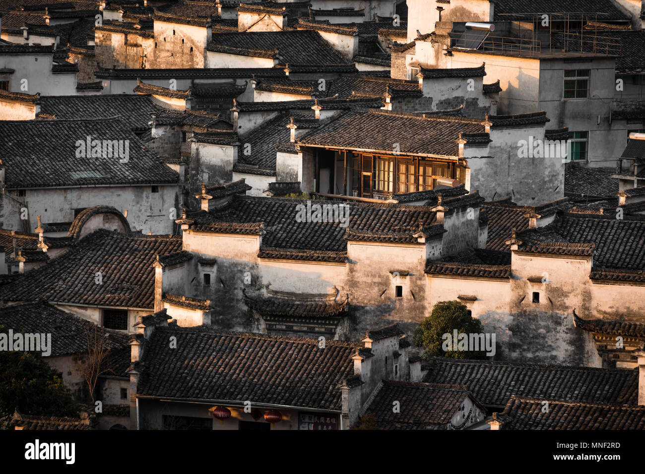 Roofs of Xidi Stock Photo